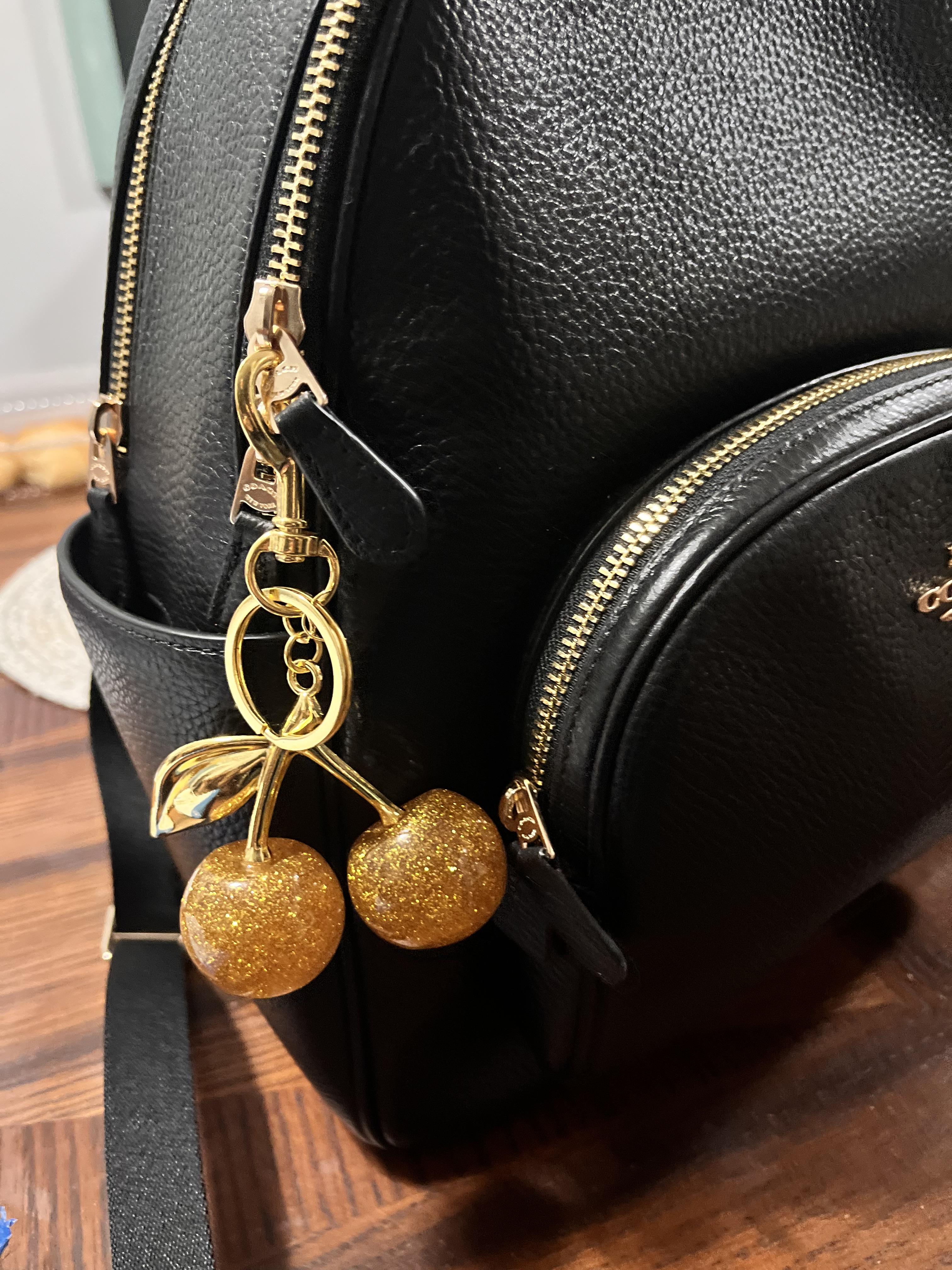 Coach Black Leather Mini Backpack with Gold Details