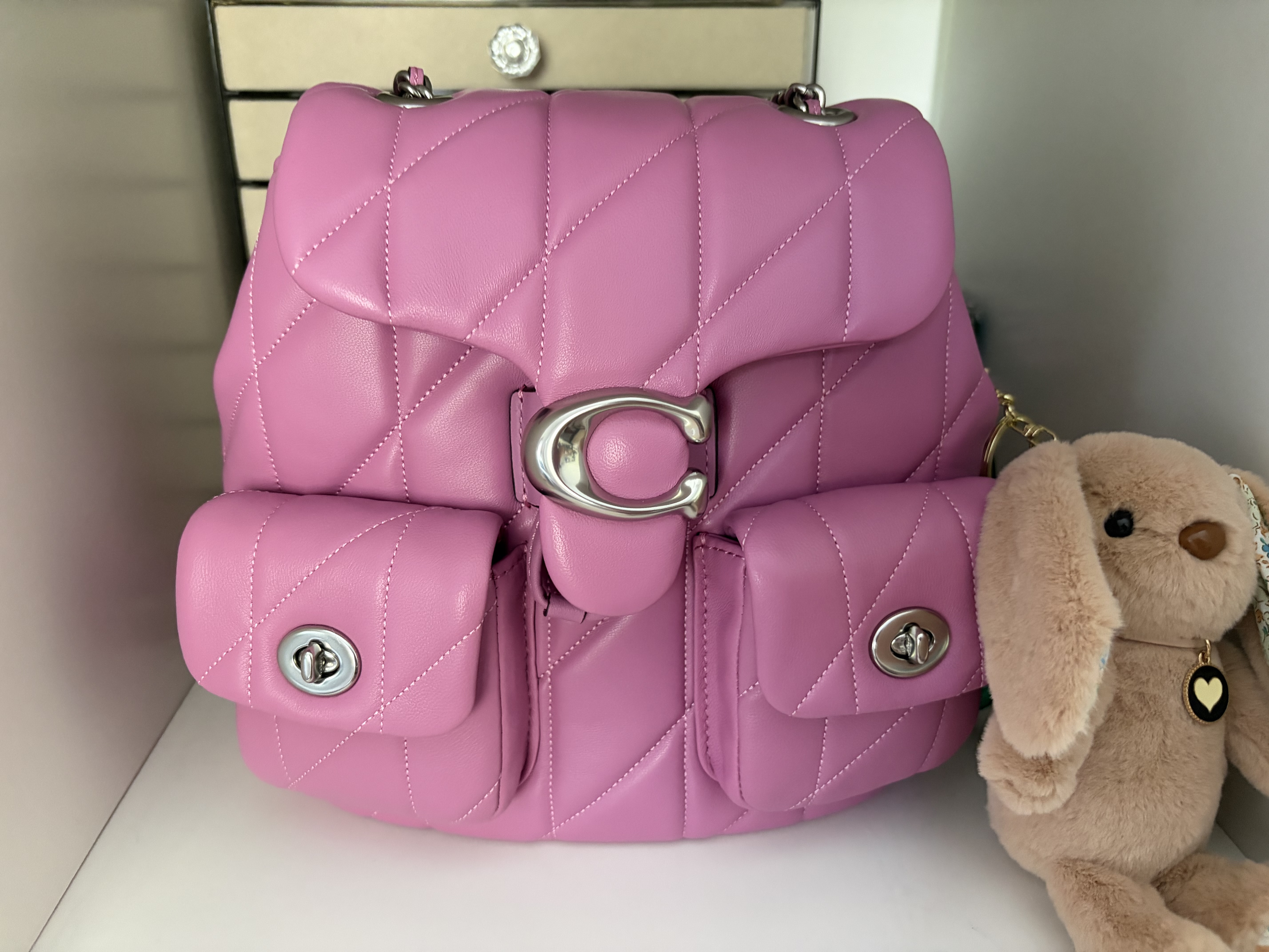 NEW Coach Magenta Pink Leather Backpack Purse with Dust Bag and Box Leather backpack Coach Pink in Leather - 26073953 main image 3
