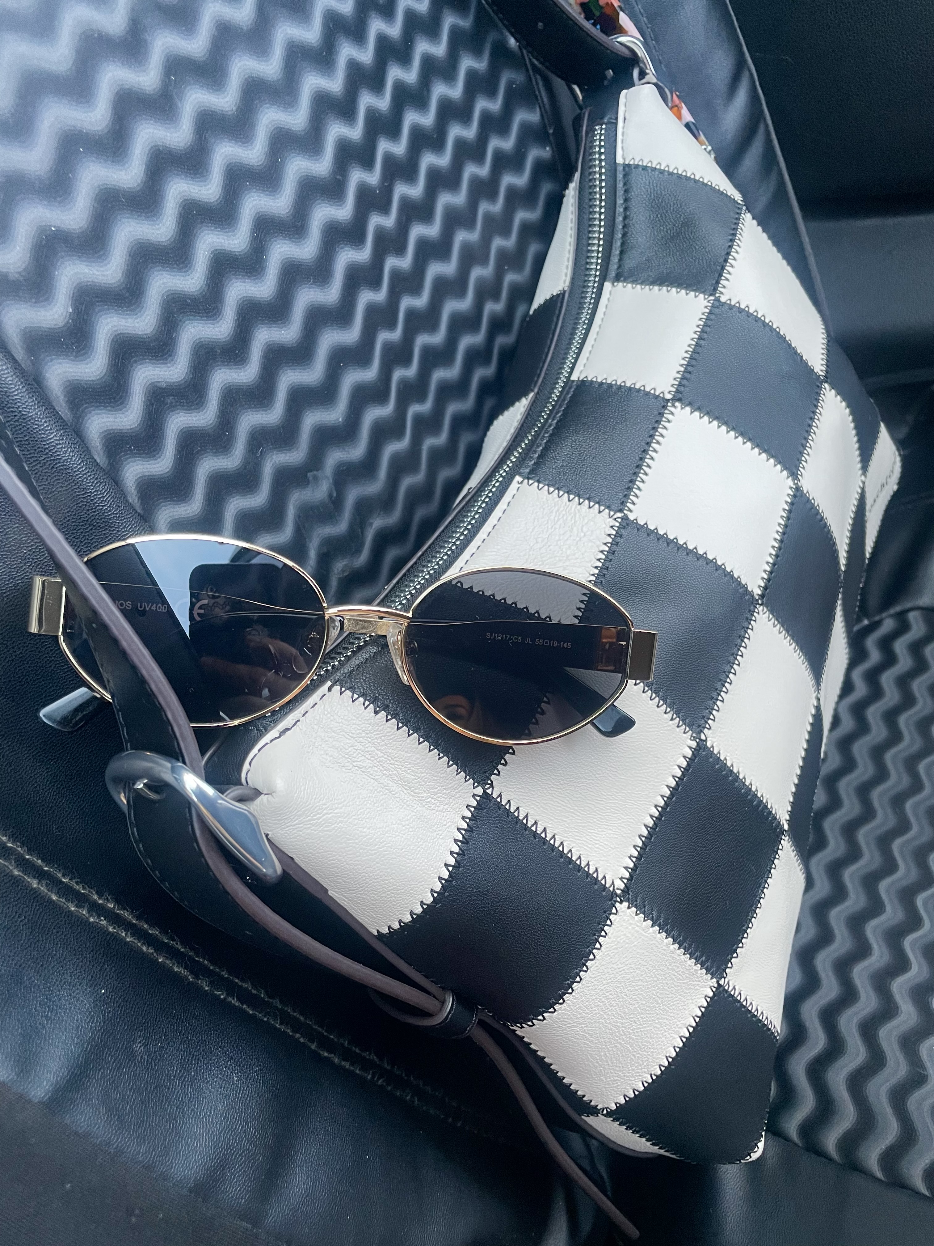 Alter/Ego Shoulder Bag In Checkerboard Upcrafted Leather