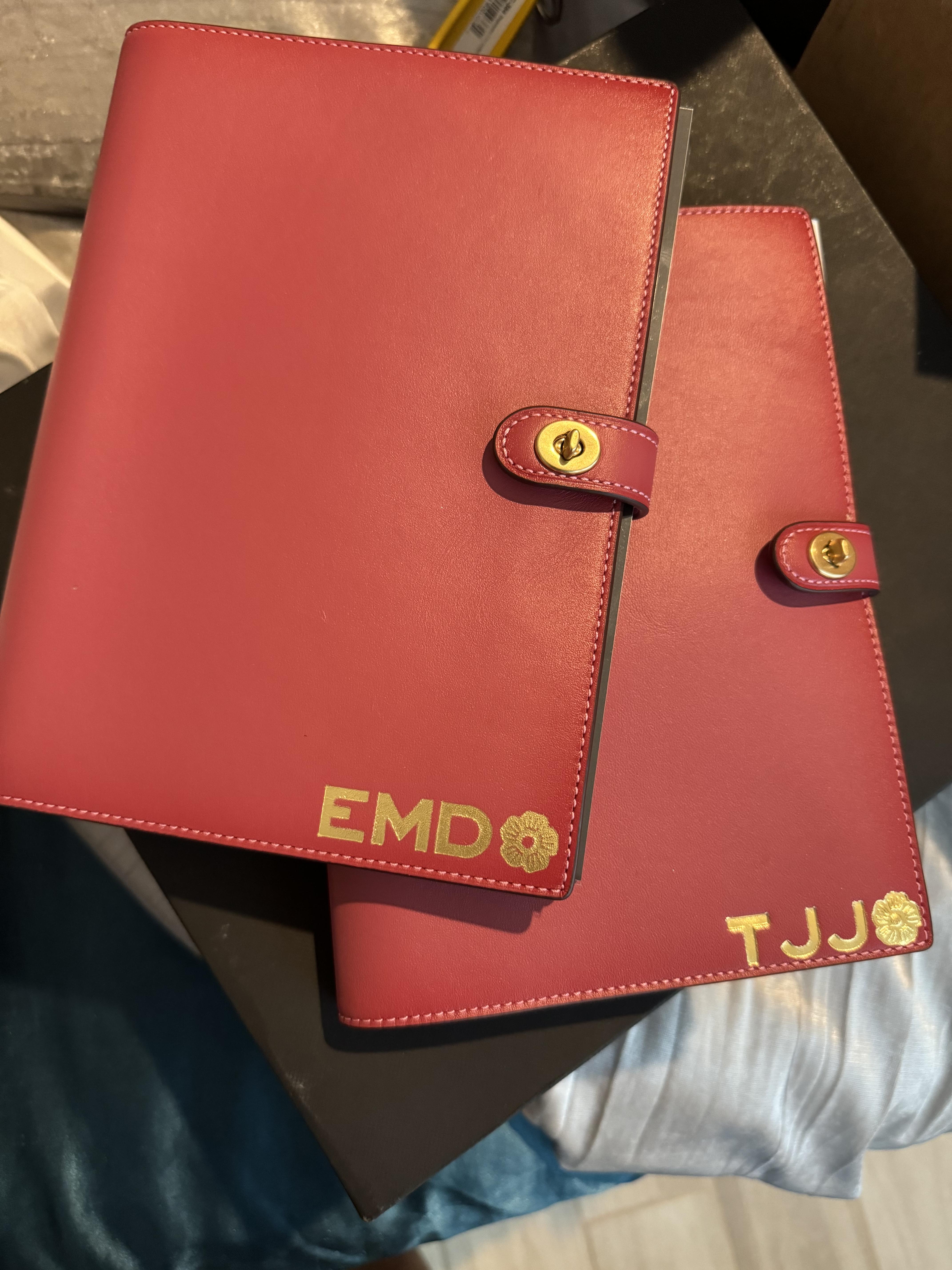 小物 coach turn rock signature book design COACH NOTEBOOK Signature Canvas LOGO PRINT Khaki LEATHER