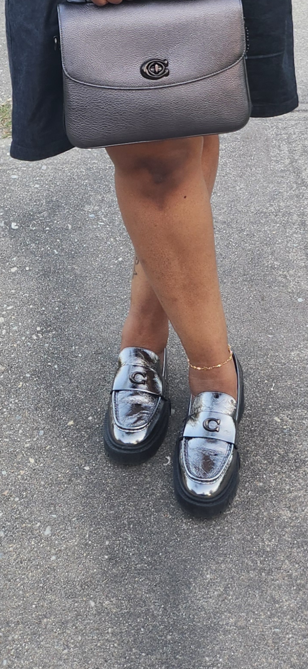 COACH シルバーレザー ローファー COACH® Outlet | Leah Loafer With Quilting
