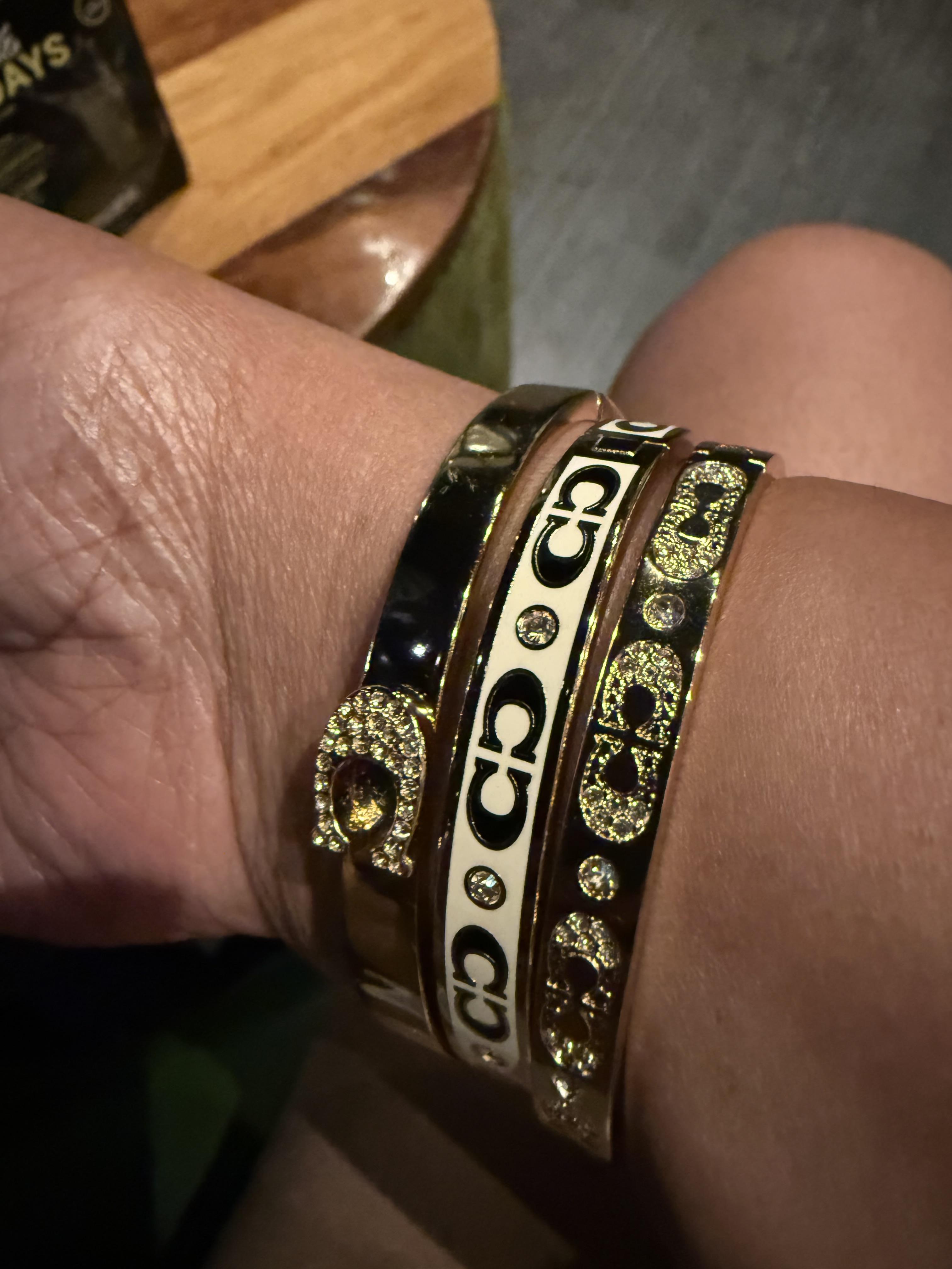 COACH® Outlet | Pave Signature Hinged Bangle