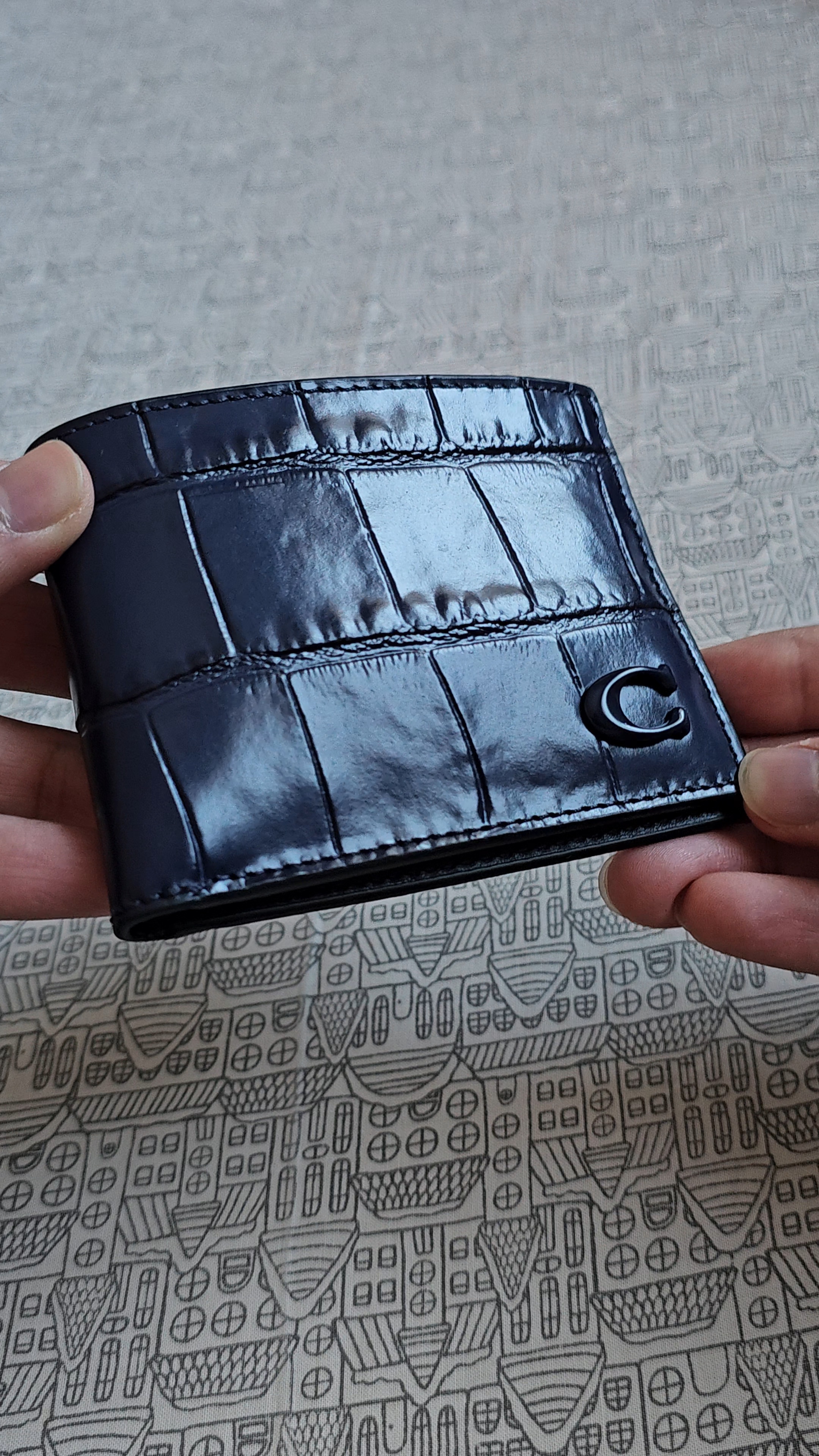 COACH® Outlet Slim Billfold Wallet With Coach Graphic