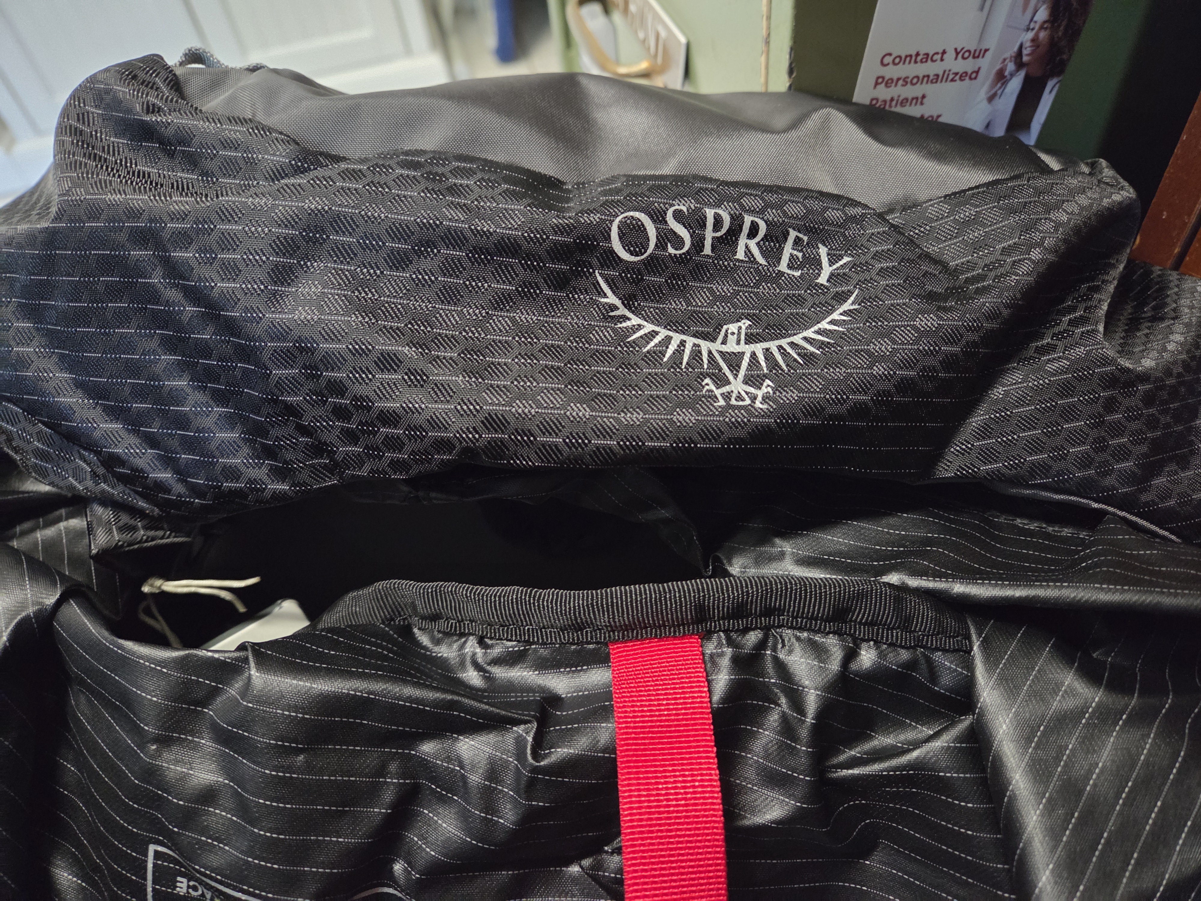 osprey atmos 65 sleeping bag compartment size AG w/raincover Hilton's Tent City Cambridge, MA approved materials Osprey Atmos AG LT 65