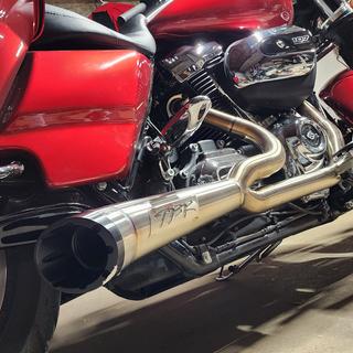 ツーページ V-Twin Mfg. 2-Into-1 Exhaust Header Pipe For Harley FXR