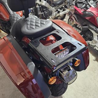 Advanblack Black Denim Razor Tour Pack Touring Pak Mounting Rack Fit For Harley M8 Low Rider/S/ST, Sport Glide, Fat Bob