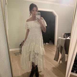 Shyanne Women's Lace Off The Shoulder High-Low Dress | Boot Barn Shyanne Women's Lace Off The Shoulder High-Low Dress | Boot Barn