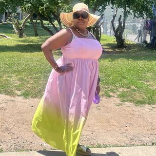 Ombre Flare Skirt Maxi Dress for Women, 4486539 | ELOQUII