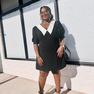Contrast Collar Mini Dress | ELOQUII