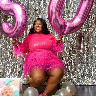 eloquii pink sequin dress Stretch Sequin Split Pattern Dress, Corazon