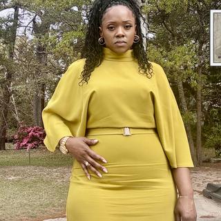 Cape Sleeve Belted Midi Dress | Eloquii