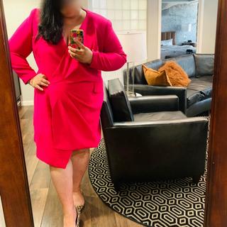 Blazer Dress with Sharp Shoulder - Strong Look, Pink | ELOQUII