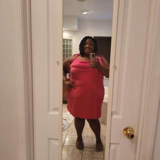 open lace back dress Plus Size Curve Bias Cut Bamboo Slip Dress 1 / Pinkest Pink