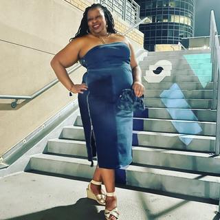  Strapless Denim Dress