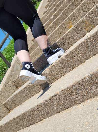 These shoes have the fit and feel as normal Chuck Taylor All Stars, but with thick "lug heels." The platform soles take a little getting used to without "clomping" while walking, but as someone who is shorter the extra height is appreciated. The shoes have a little bit more cushion than normal Chucks which makes them comfortable to wear for longer times. 
In most ways, these shoes are high-top All Stars, but the soles are different enough to make them unique and fun. As someone who owns several pairs of Converse these will be a great part of the rotation for daily wear.