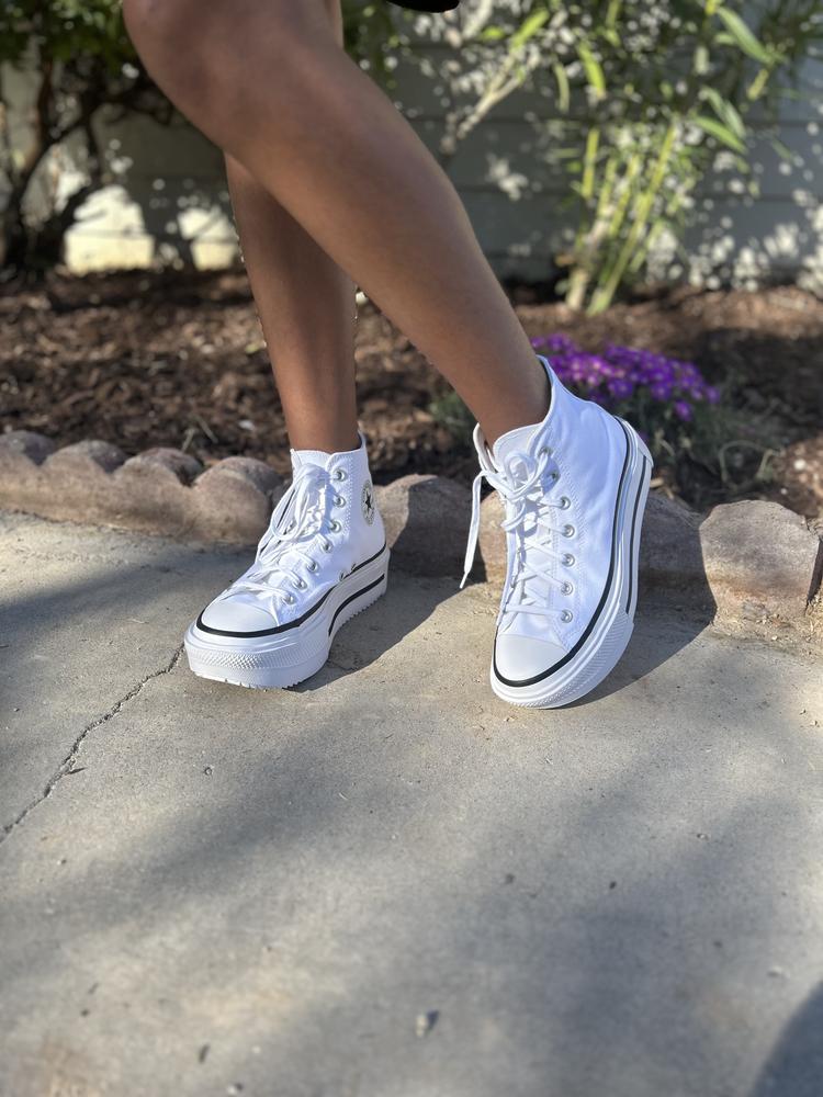 I’ve worn Chucks for years and picked these up for their nostalgic look—turns out, they exceeded my expectations. They’re high-tops, but the material is much softer than the ones I’ve had before. The platform is sturdy yet has a bit of flexibility, making them more comfortable to walk in compared to the typical stiff canvas style. My teenage daughter has claimed them most days, and her friends absolutely love them too. They’re not just stylish—they’re comfortable enough to wear all day.
