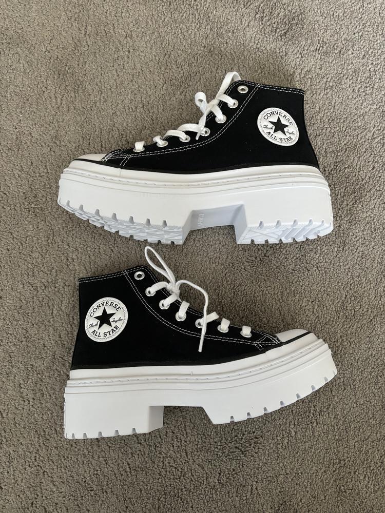 These sneakers are great, but they are a little bit small in the toe area (I’m hoping they stretch with wear!). They are very comfortable and I like that they give me some extra height. They’re very well made and high quality. I can’t wait to get more use out of these because they go with everything!