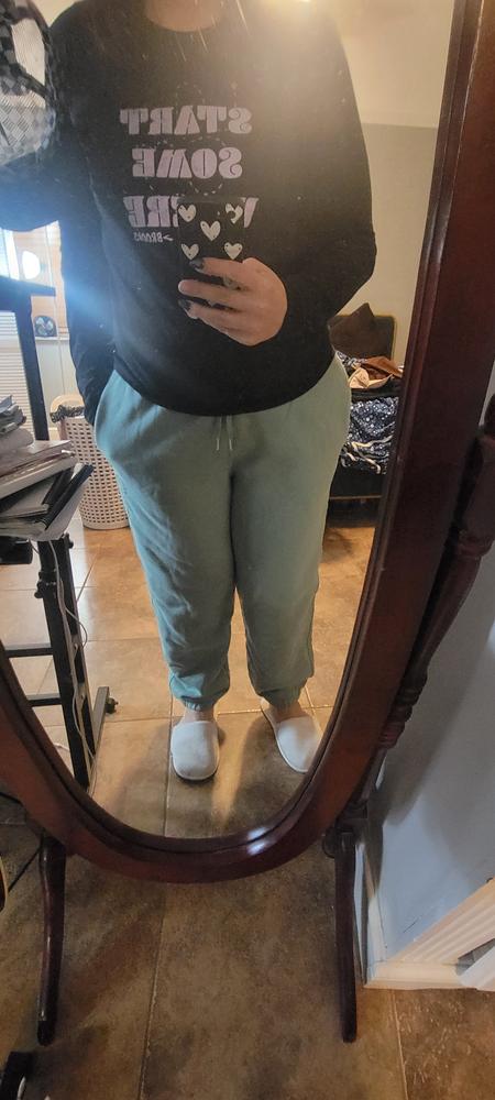 If you're looking for comfy, well made, stylish sweatpants look no further. These are awesome! They are true to size, which I really appreciate. The material is nice and thick and you can tell that the product is well made. They are nice and warm. The color is vibrant and they are definitely my new favorite pair of sweatpants. Highly recommend.