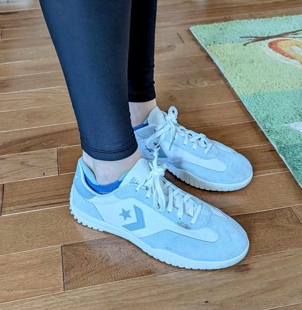 These are the perfect everyday sneaker! They are comfortable and cute. I run around a lot chasing around my kids and pets and these shoes never gave me any blisters or foot pain, which is a huge win! I normally wear a 9 but sized up to a 9.5 and that was a perfect fit for me. I love a good white sneaker (though I have trouble keeping them clean) and these were fairly easy to clean and keep looking radiant! Overall a great shoe that is comfortable but also cute!