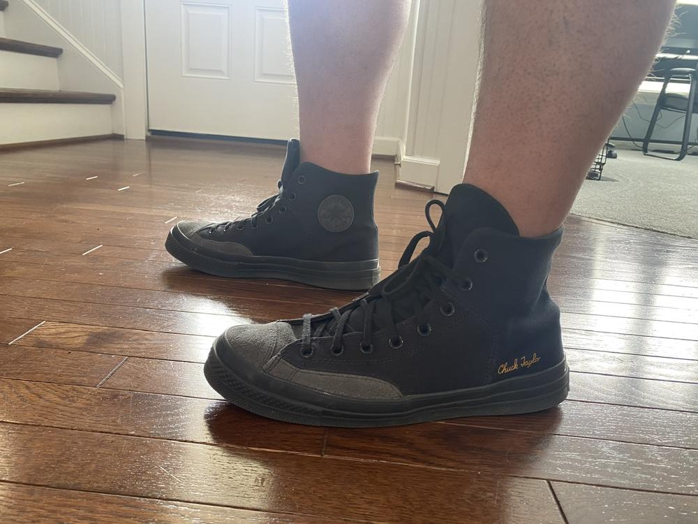 I’ll admit, I wore the quintessential B/W canvas high top chucks in my wedding (9yrs ago) and that was the last pair I’ve had in my closet . Getting closer to 40 shoe comfort has superseded looks. The CHUCK 70 MARQUIS HI has reopened my eyes to the possibility of Chucks once again having a place in my closet. These shoes are very comfortable, gone are the days of thin insoles. The blend of materials and color and great, I particularly love the gold Chuck Taylor insignia. These have quickly become my go to for casual dress around town but could certainly be dressed up. If you are like me and haven’t visited Chucks in some time give these a chance!
