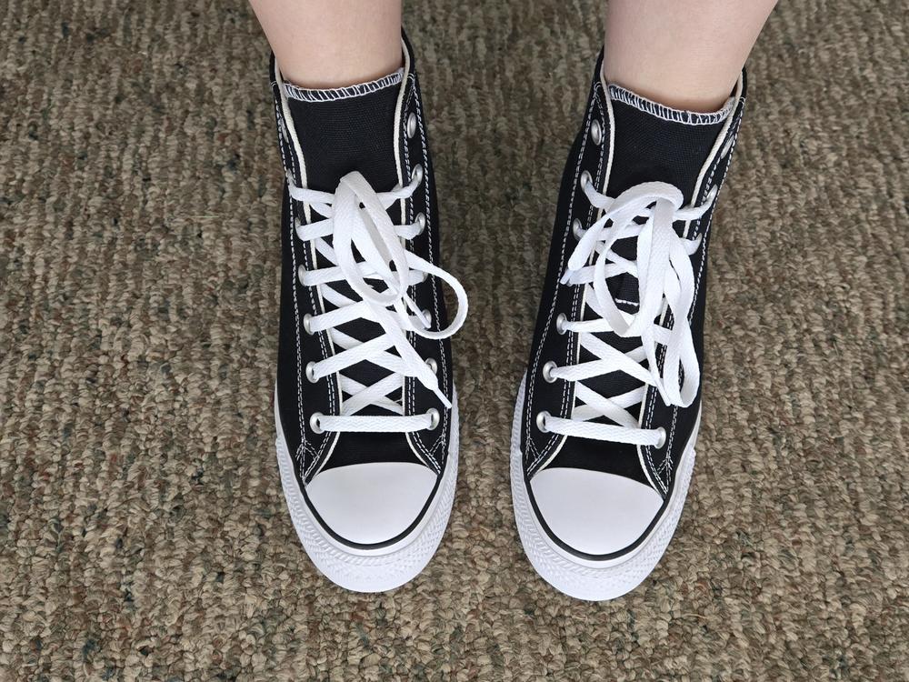 The Chuck Taylor All Star Wedge are the cutest ever. The wedge is true to shape. It is not noticeable from the outside but inside it is definitely there. These shoes are very comfortable. They go with any outfit, too. I wore them with a black mini skirt. I got many compliments on these shoes. 

The fit is perfect. They are true to size. I thought they were very comfortable to wear. The design is very cute, too. Classic Chuck Taylors except with the wedge inside and the high-tops, which I thought added to the style of these. The fabric was very nice. Not stiff but comfortable. I would not change anything about these classic shoes. 

I highly recommend these class Chuck Taylor shoes. Very comfortable and stylish.