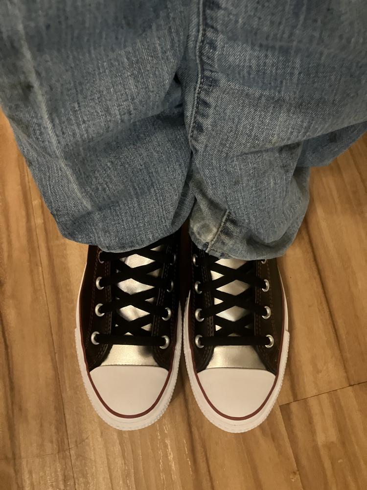 I absolutely adored everything about these Chuck Taylors. From being able to customize them to the fit, and comfort. They were a clear winner for me. I only had my Chuck Taylors for one day before I received compliments on them from multiple people. It is October in New York and rather chilly outside. The fleece ensured that my feet still stayed comfortable in the leather and the wrap around laces were extremely comfortable and ensured that my fit stayed consistent throughout the day. The white soles made for a flashy appearance, in a good way. I am normally a more muted person but loved that these stood out and showed off a sense of style without losing functionality. I would absolutely recommend these to a friend. As someone who normally wears logger boots these were also comfortable because they aren’t super low around the ankle. 10/10 stars