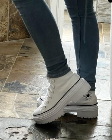 Love these shoes. Bought the white ones and they are so comfortable. All the reviews said they run a smidge big so I bought a half size down and it was a perfect fit. They are so fun and I’ve already gotten lots of compliments on them. Would definitely recommend them to others!