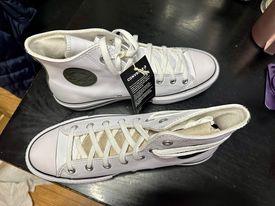 The process of designing and picking every piece of this shoe made the experience even better. If I wasn't a converse fan before I definitely am now. The quality of the materials feel premium and being able to customize it to my liking makes it feel 1 of 1. I've never owned high tops before so I wasn't sure about the fit but it was true to size and fits perfectly. They're not too slim or too wide and I'm able to adjust how tight I'd like it to feel on my ankles and it truly feels supported. I would highly recommend this shoe to anyone interested in hi tops, especially since you can design it!