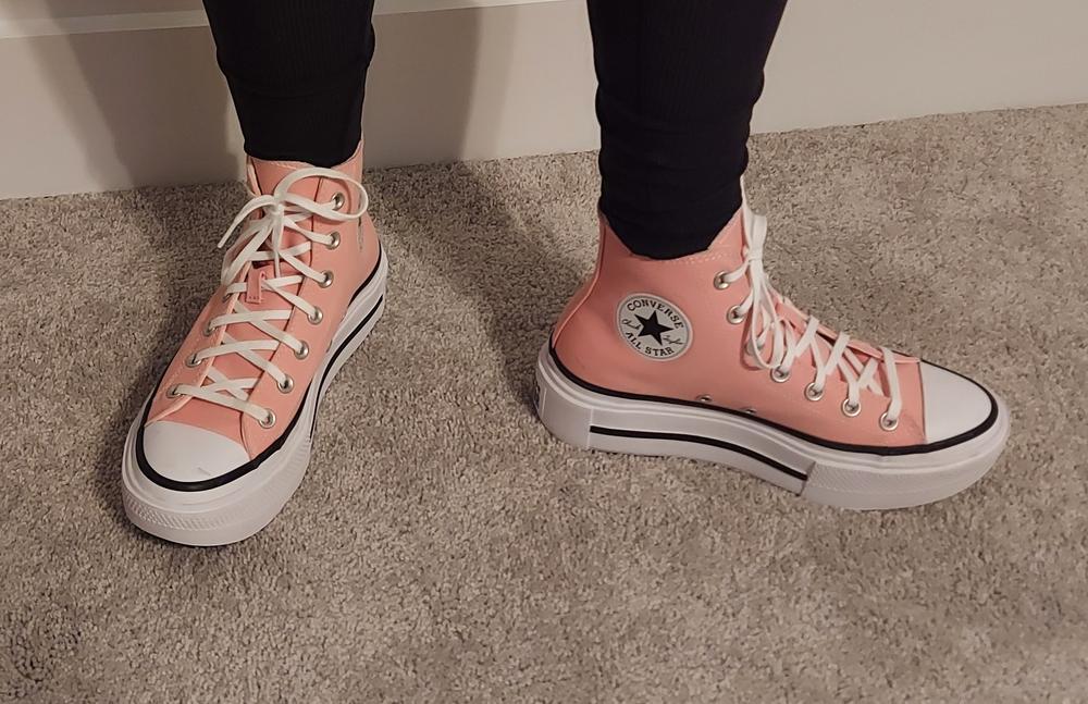 Pros:
1. These shoes are overall comfortable. The soles are soft and squishy and give you a bouncy feeling when walking in them. 
2. The fabric is cozy for short wears, however, I did find after a long wear that I was more comfortable with long socks so that the fabric did not rub my leg.
3. The extra height to the shoes is a fun addition and my favorite part!

Cons:
1. The fabric at the top of the shoe that goes around your leg could use a soft inner ring of fabric to limit irritation to the skin.