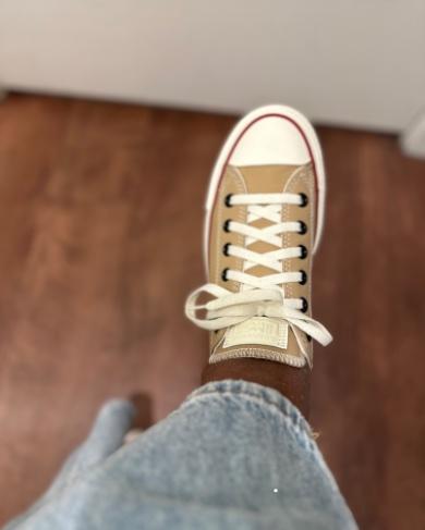 I Converse have become OFFICALLY my new sneaker of choice. I am hooked!! The extra comfort sole is a SHOE GAME CHANGER, We all know that run large NO SUPRISE there, so SIZE DOWN. My first purchase for platforms and LOVE LOVE LOVE them. I can’t even explain how comfortable they are. The leather is sooooo SOFT, I did not have to break them in.. I customize them, added EST. 1967