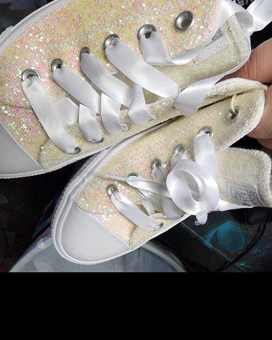 It couldn't have been more perfect. I'm getting married this year and converse came out with customizable chucks. They are beautiful and perfect