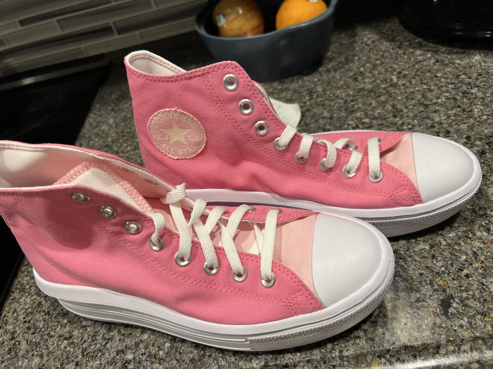 Converse are all I wear, period. So being able to custom design a pair of platform Converse was extra exciting for me. Not only are they even cuter in person, but since they’re Converse, I knew I could rely on fit and comfort and soon as I tried them on.

As my images show, they are CUTE with the two-toned pink and high white platforms. I can’t wait to wear them on vacation with cute ankle bracelets and have already been planning matching outfits that will highlight the shoe.

I’m by no means a new Converse customer, but these platform ones reassured me I will remain a Converse customer not only in their original line, but for future new lines as well.