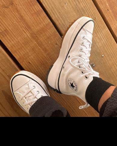 Converse white platforms