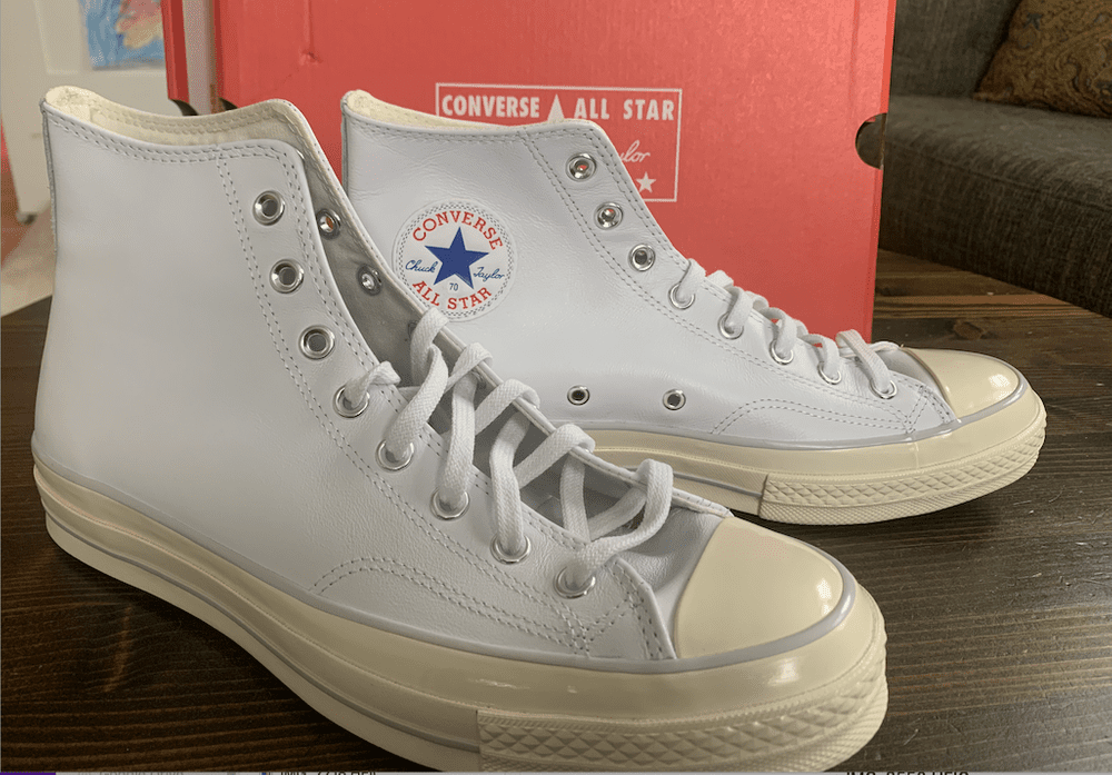 Love these platform leather Chucks! I've been wearing a pair for several months now and really enjoy the feel and comfort of the platform high tops - they give more support than the low rise Chucks I wore for so many years as a youth. The leather elevates the shoe for sure. My only gripe with this particular pair is that the bright white leather outshines the white rubber and makes it look a bit dingy? I also worry that these will be impossible to keep clean and bright (but maybe that's just me being unable to keep white shoes white).