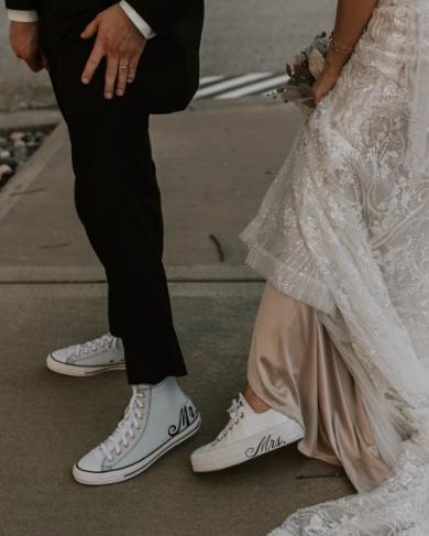 As a forever converse wearer these were a must! My husband and I customized pairs for us, for the bridal party, and for the father of the bride and they turned out amazing! We were so impressed with the attention to detail and they kept us dancing all night long!