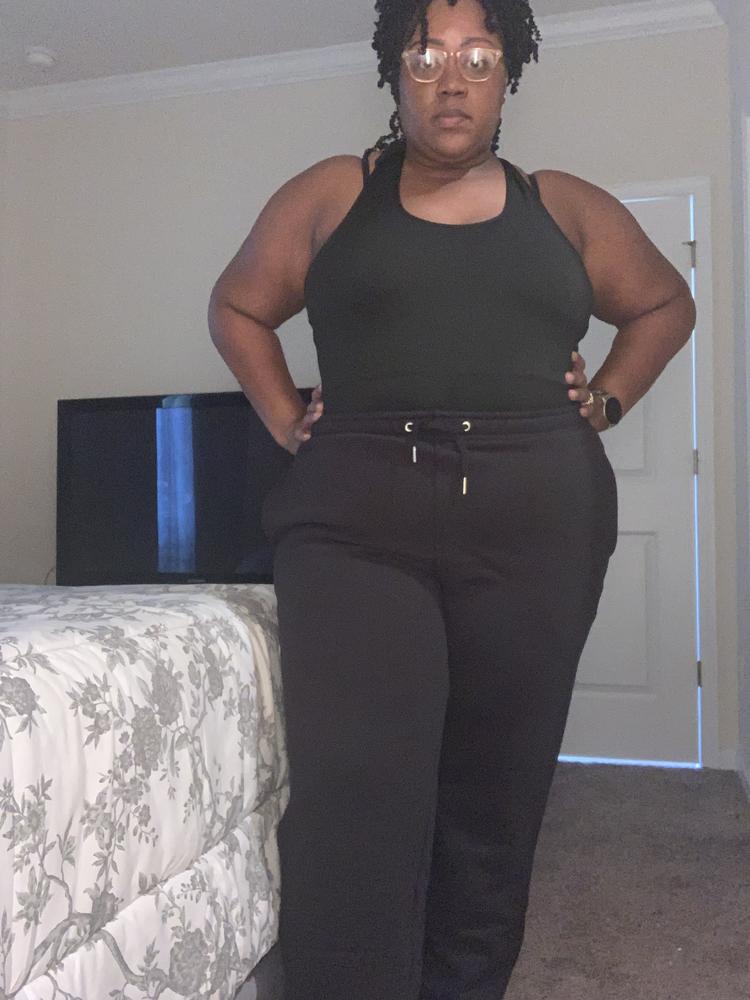 These are the perfect unisex pants. They are snug enough to be feminine with industrial style findings on the back pockets and drawstrings. They are pretty heavy so they would be a good pant to wear in winter or while working out. I wish they have a little more give in the waist which is the reason for the 4 stars.
