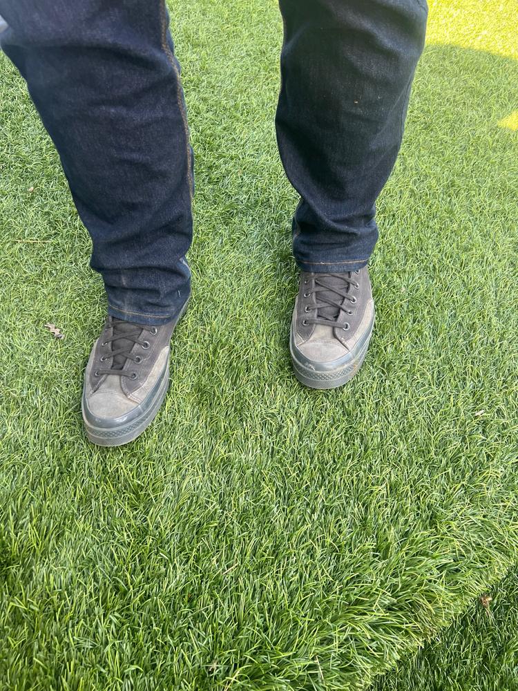 I've had these shoes for a couple weeks now. I ordered them in a size 9-1/2, though I wish I'd have tried them on first. The length is plenty big, maybe even a little closer to a 10, but these shoes are quite narrow. My feet are a little on the wide side, and they stretch these shoes quite a bit. Aside from that, these were pretty comfortable shoes. I wore them all day several days in a row and didn't have any issues.

These shoes have the classic converse look. It reminds me of what everyone wanted to wear when I was in high school. I like the style and the color. They aren't a true black but more of a dark gray.

If these shoes were just a little wider or could be ordered in a wide size, they would be perfect.