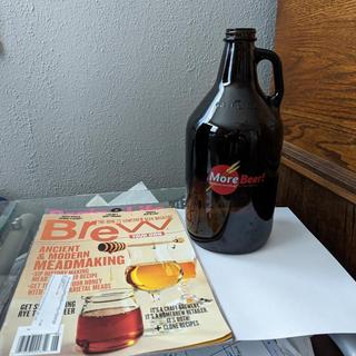 1/2 Gallon More Beer Glass Growler Front Side