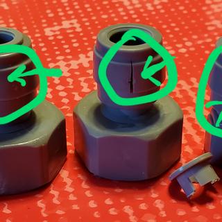 All connector split in the same general location
