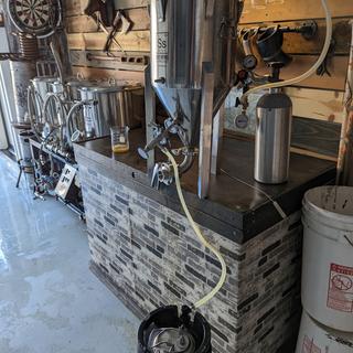 Transferring to the keg.