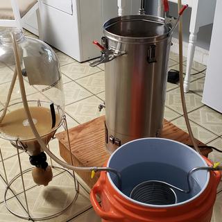 Pumping from tank, through chiller directly into fermenter at 68 degrees.