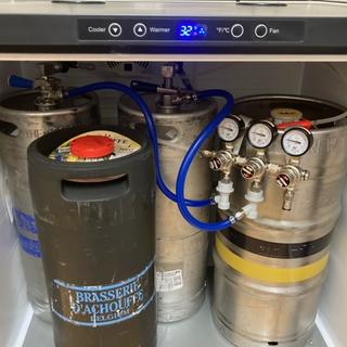 Regulators hang off whatever keg is handy