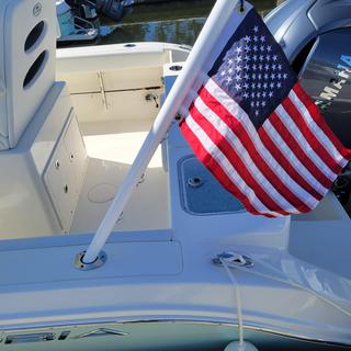 fishing rod holder flagpole Dev 40" Boat Flag Pole mount boat flagpole in powder Boat Outfitters Rod Holder Mount
