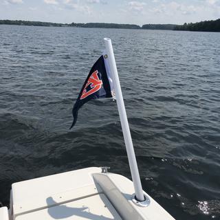 fishing rod holder flag pole Boat with Dive Flag 3 mounts are included on each pole *Equipped with a stainless steel security tether allowing you to secure the pole through Dev Fishing 40" Boat Rod