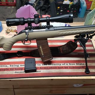 Ruger American Ranch Matte Black Bolt Action Rifle - 5.56mm NATO - 16.12in