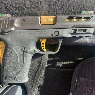 Smith & Wesson Performance Center M&P 380 Shield EZ 380 Auto (ACP) 3.8in Black/Gold Pistol - 8+1 Rounds