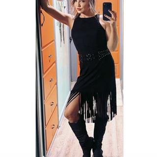 midi denim fringe dress Rodeo Diva In Black is easy to care for Vintage | Dresses | Vintage