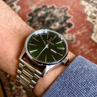Sentry Stainless Steel Watch | Green Sunray | Men's Stainless