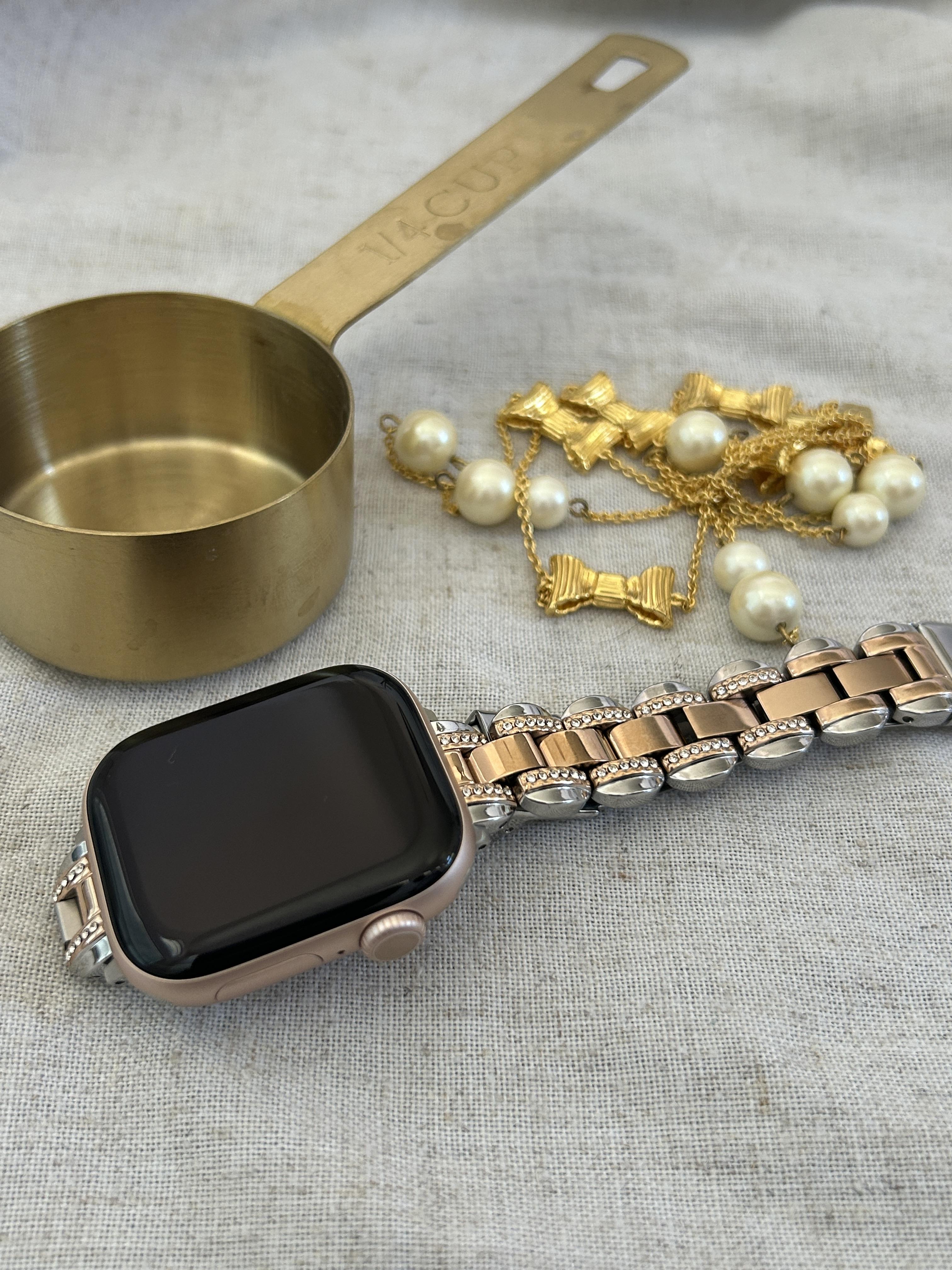 【kate spade】 Two Toneシルバー×ゴールド AppleWatchバンド kate spade】 Two Toneシルバー×ゴールド AppleWatchバンド