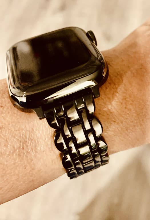 Black Scallop Link Stainless Steel Bracelet 38/40mm Band For Apple
